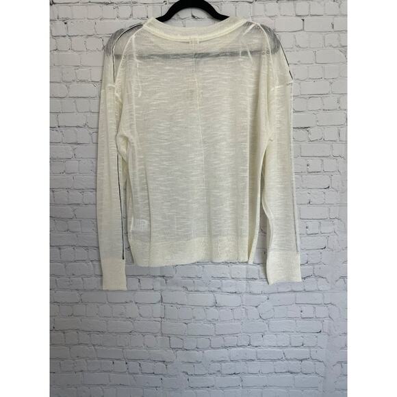 UNIQ Sheer Lightweight Cream Sweater size S/M NWT - Picture 2 of 4